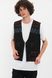 Men's black vest with floral pattern, 48