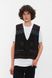 Men's black vest with floral pattern, 48