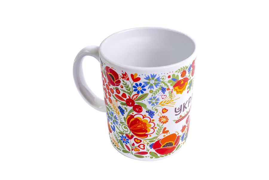 Handmade Floral Ceramic Mug "Ukraine"