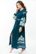 Blue Embroidered Dress with Wide Sleeves