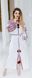 White Linen Dress with Cherry-Red Embroidery, S