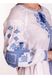 White Embroidered Dress with Luxuriant Geometrical Ornament in Blue, L