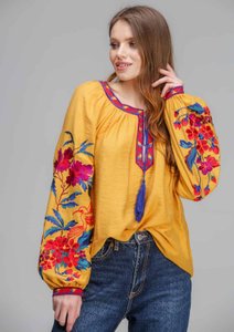 Women's Mustard Shirt with Bright Embroidery , 40