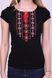 Women's Black Embroidered T-Shirt, M