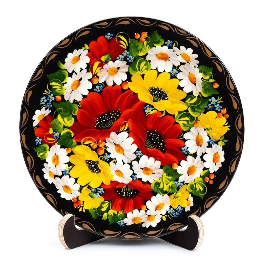 Bright Plate in Petrykivka Ornament