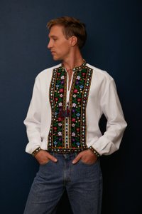 Handmade men's embroidered shirt, 52