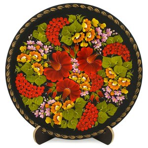 Large Hand Painted Decorative Petrykivka Plate