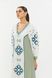 Women's dress white with olive and blue-orange ornament, M/L