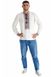 Чоловіча сорочка вершкового кольору з бордово-синьою вишивкою , XL