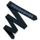 Skinny Striped Tie with Embroidery, Navy Blue