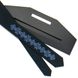 Skinny Striped Tie with Embroidery, Navy Blue