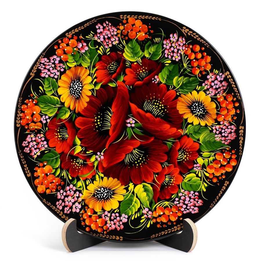 Medium Decorative Plate with Petrykivka Painting