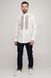 Men's White Shirt with Colorful Embroidery, 44