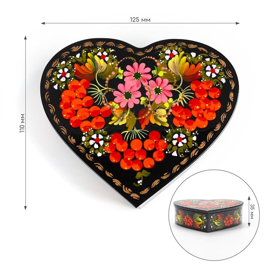 Small Jewelry Box with Traditional Ukrainian Painting