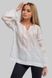 White Linen Shirt with Embroidery of Soft Colors, XS