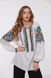 Women's embroidered shirt of white color with colorful embroidery, M/L