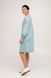 Women's Blue Dress with White Embroidery, 40