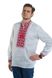 White Linen Embroidered Shirt with Geometric Ornament, M