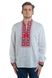 White Linen Embroidered Shirt with Geometric Ornament, 3XL