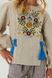 Embroidered shirt for a girl in gray color with floral ornament, 116