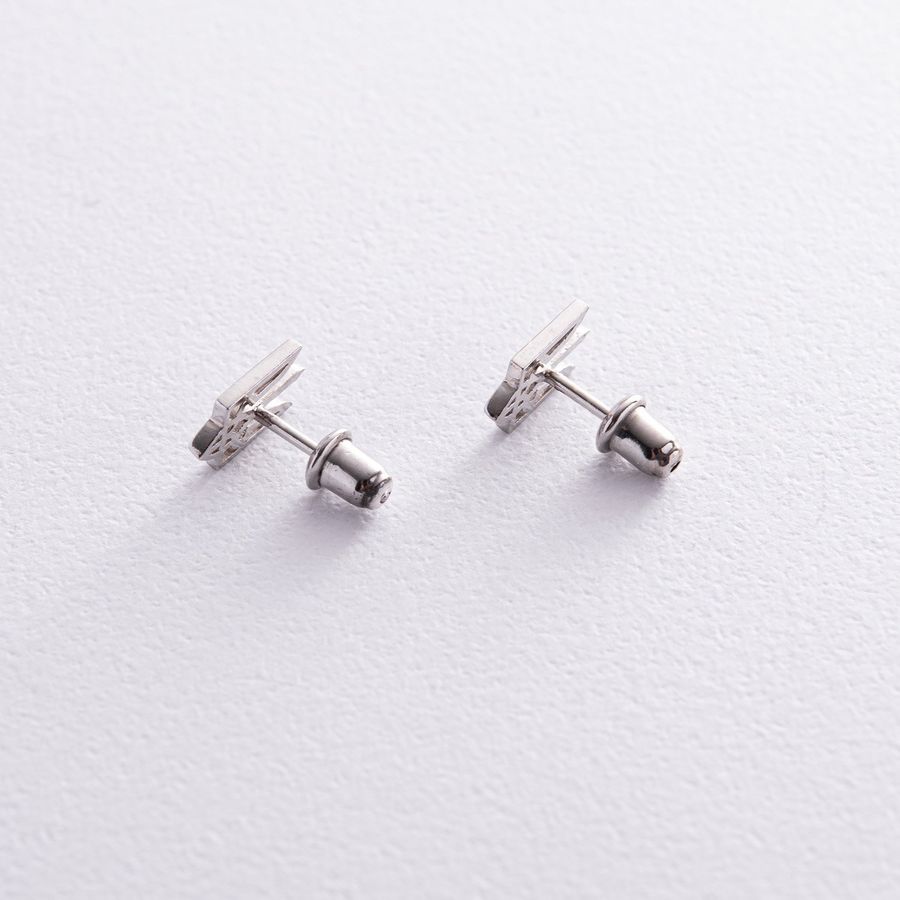 Silver pendant earrings "Tryzub"