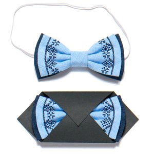 Kids Embroidered Bowtie, Pale Blue