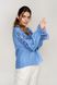 Women's Blue Linen Embroidered Shirt, XS