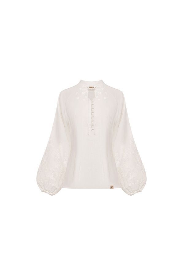 &ldquo;Sie&rdquo; ("To Sow") Blouse, white, XS-S