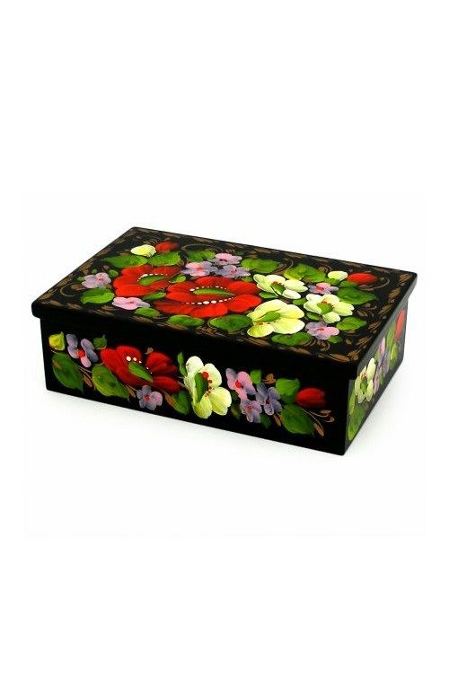 Box with Petrykivka Decorative Painting