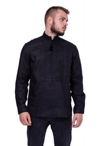 Shirt for men Belosvit festive linen black, 40