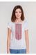 Women's White T-Shirt with Red Embroidery, S