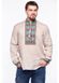 Men's Grey Shirt with Blue and Brown Embroidery, S