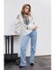 Women's white embroidered jacket with black and blue embroidery, S