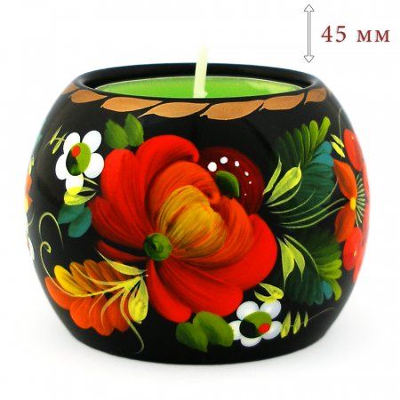 Candle Holder with Petrykivka Painting