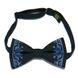 Navy Blue Bow Tie with Blue Embroidery