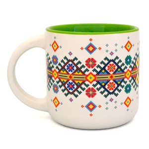 Pottery Mug "Coloured Embroidery"