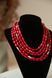 Handmade necklace, red beads