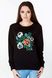 Women's Black Sweatshirt with Coloured Flowers, XS