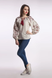 Women's beige embroidered jacket with red and black ornament