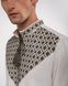 Men's milk-coloured shirt with green embroidery, M