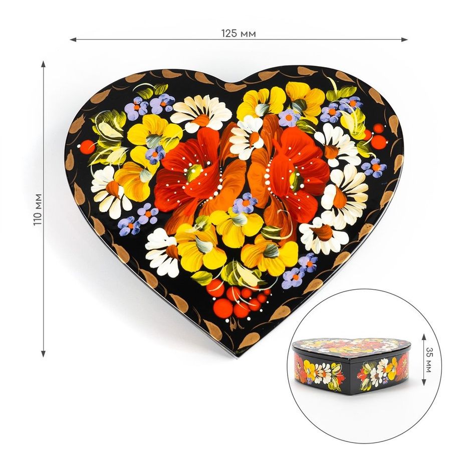 Small Jewelry Box with Traditional Ukrainian Painting