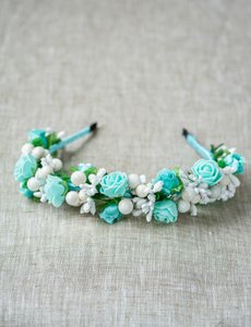 Mint-colored Flower Crown