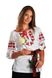 White Embroidered Shirt with Red Flowers Ruza, L