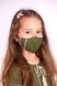 Face Mask for Kids, Dark Green Linen