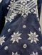 Navy-blue Linen Embroidered Dress with the Symbol of Alatyr Star (Defect), XS