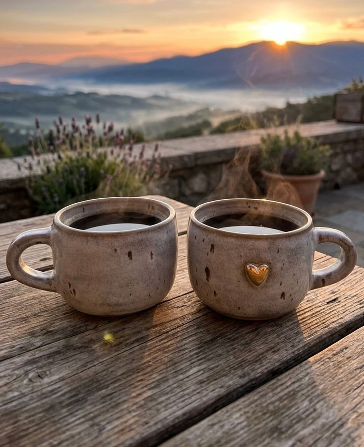 Cup with a gold heart, 230 ml