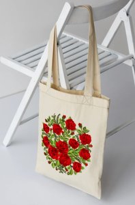 Ecobag with Embroidered Roses