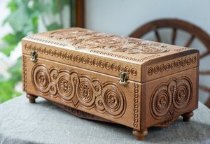 Jewelry Wooden Box, Incrustation