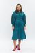 Embroidered dress with buttons, aquamarine, S