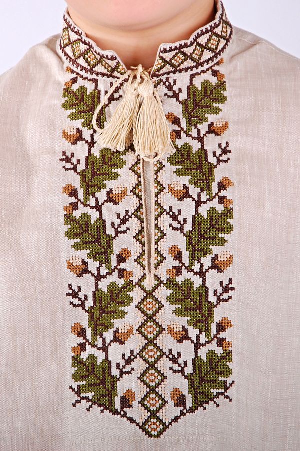 Linen Embroidered Shirt for Boys DUB (Oak), 110